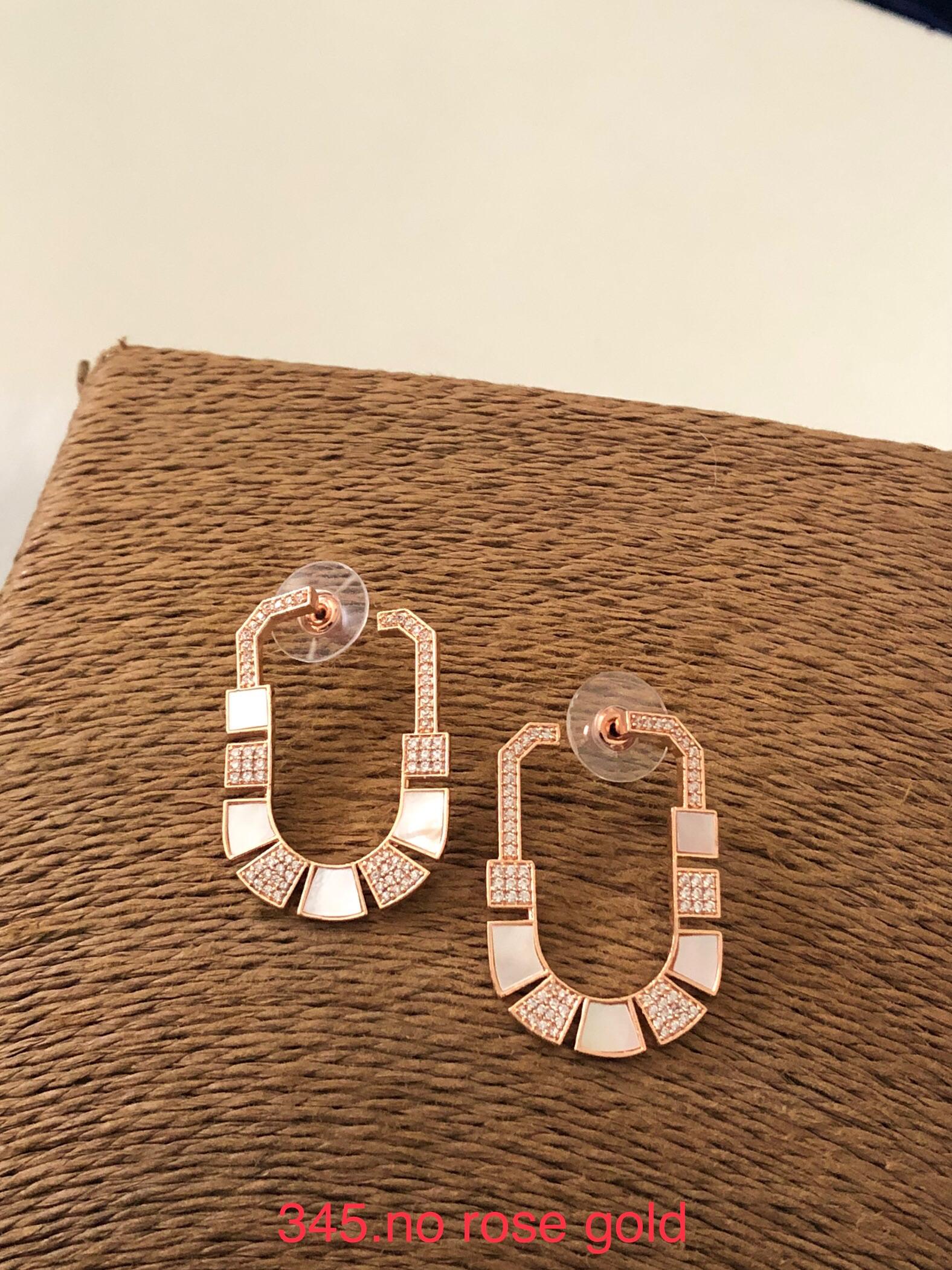 Rose Gold Mosaic Hoop Earrings