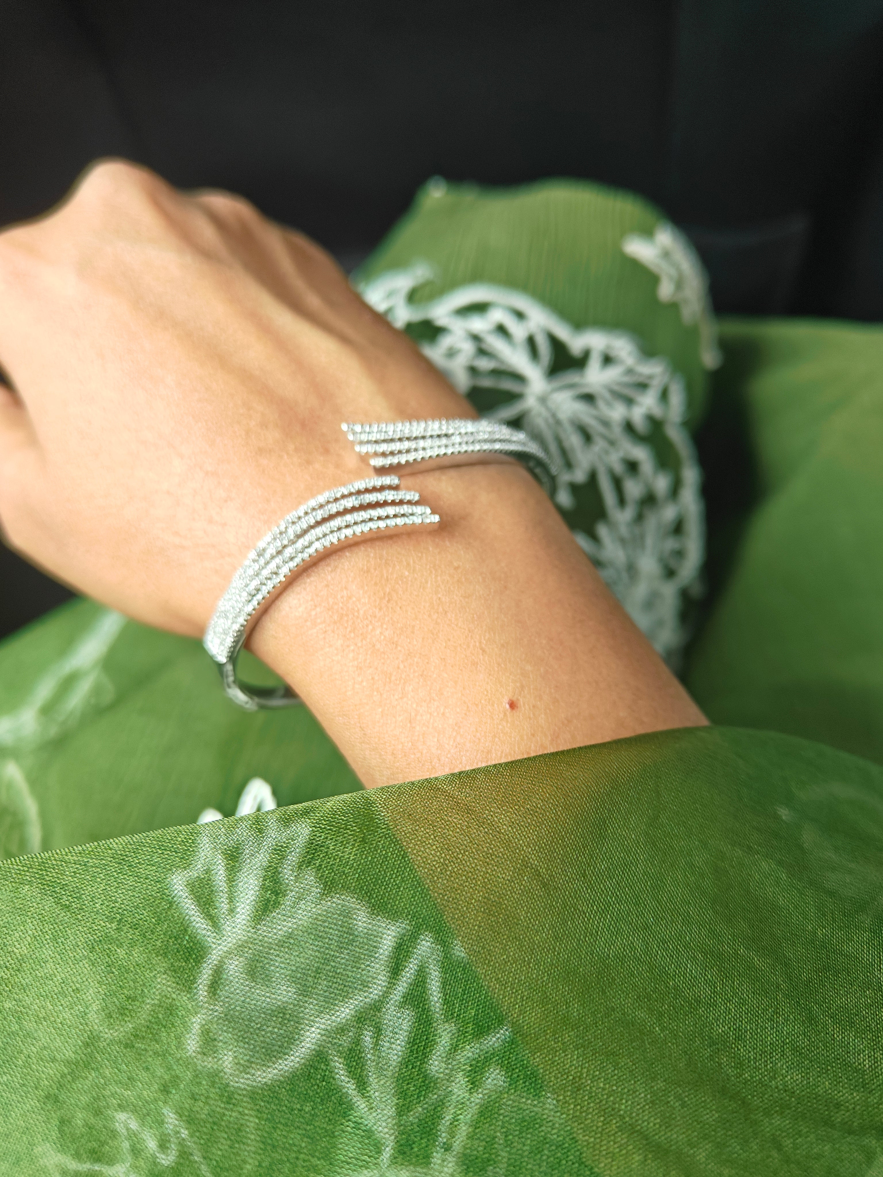 Silver Multi-Line Bracelet