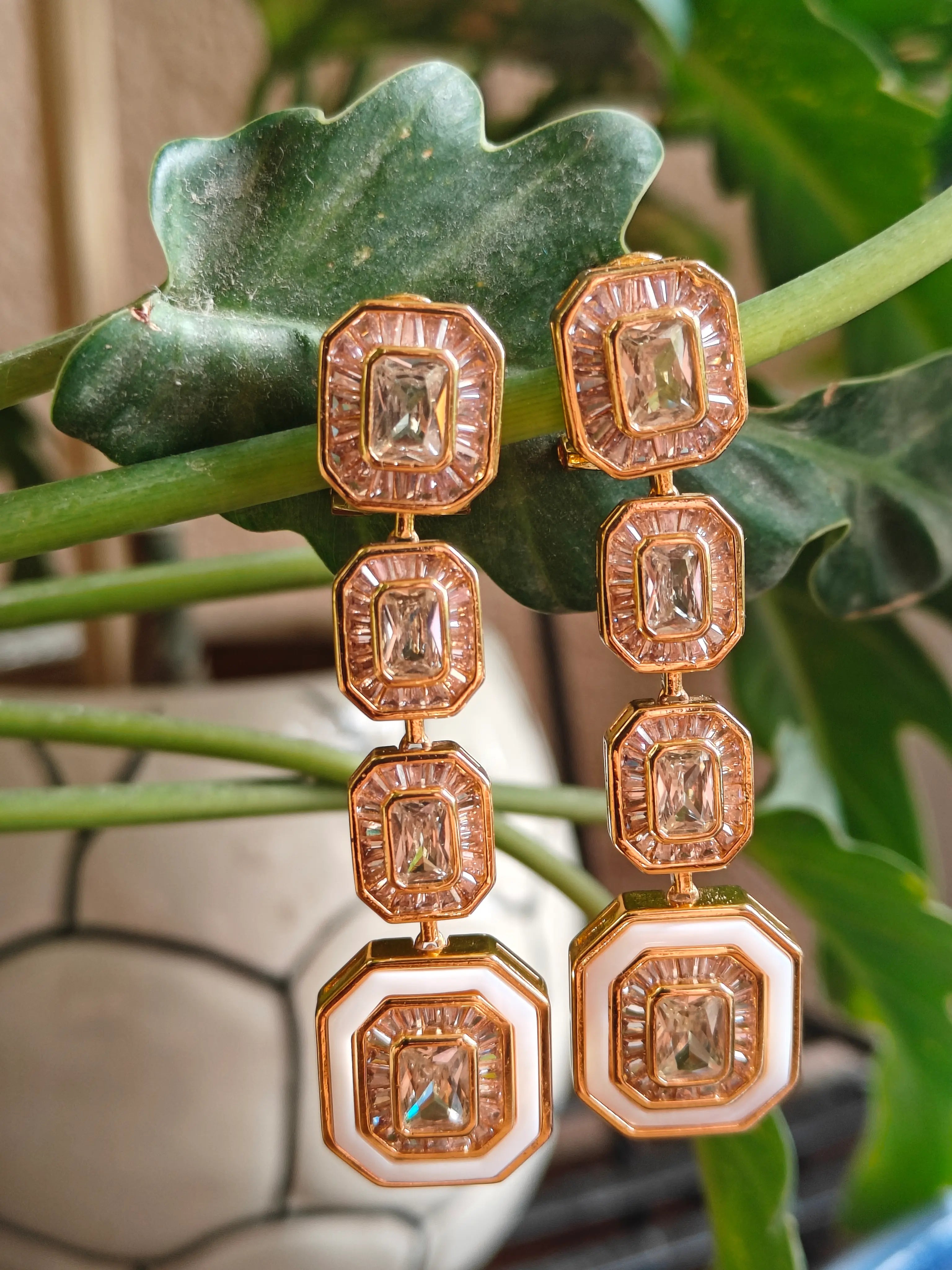 Aurora Link Crystal Drop Earrings