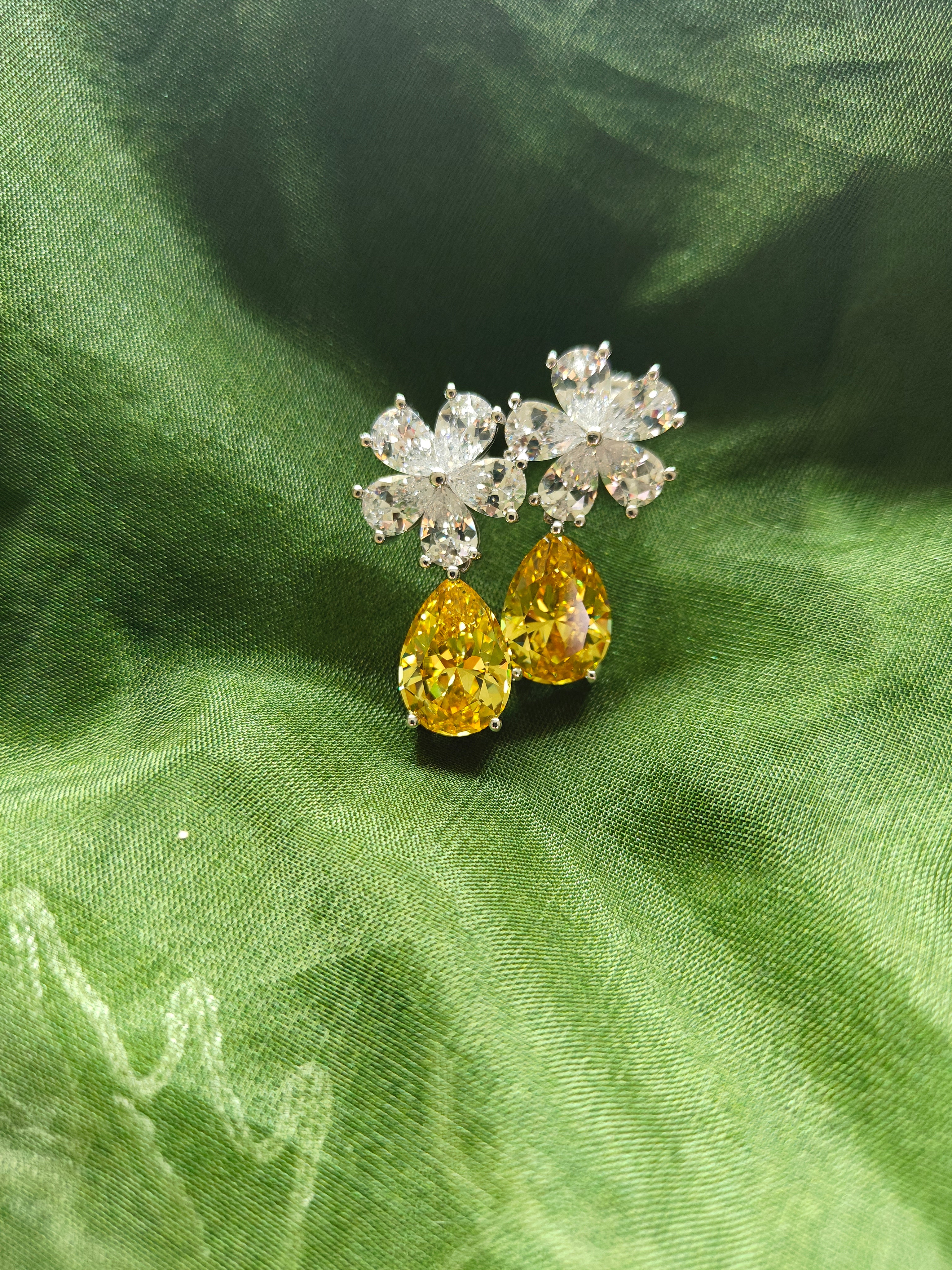Golden Bloom Drop Earrings
