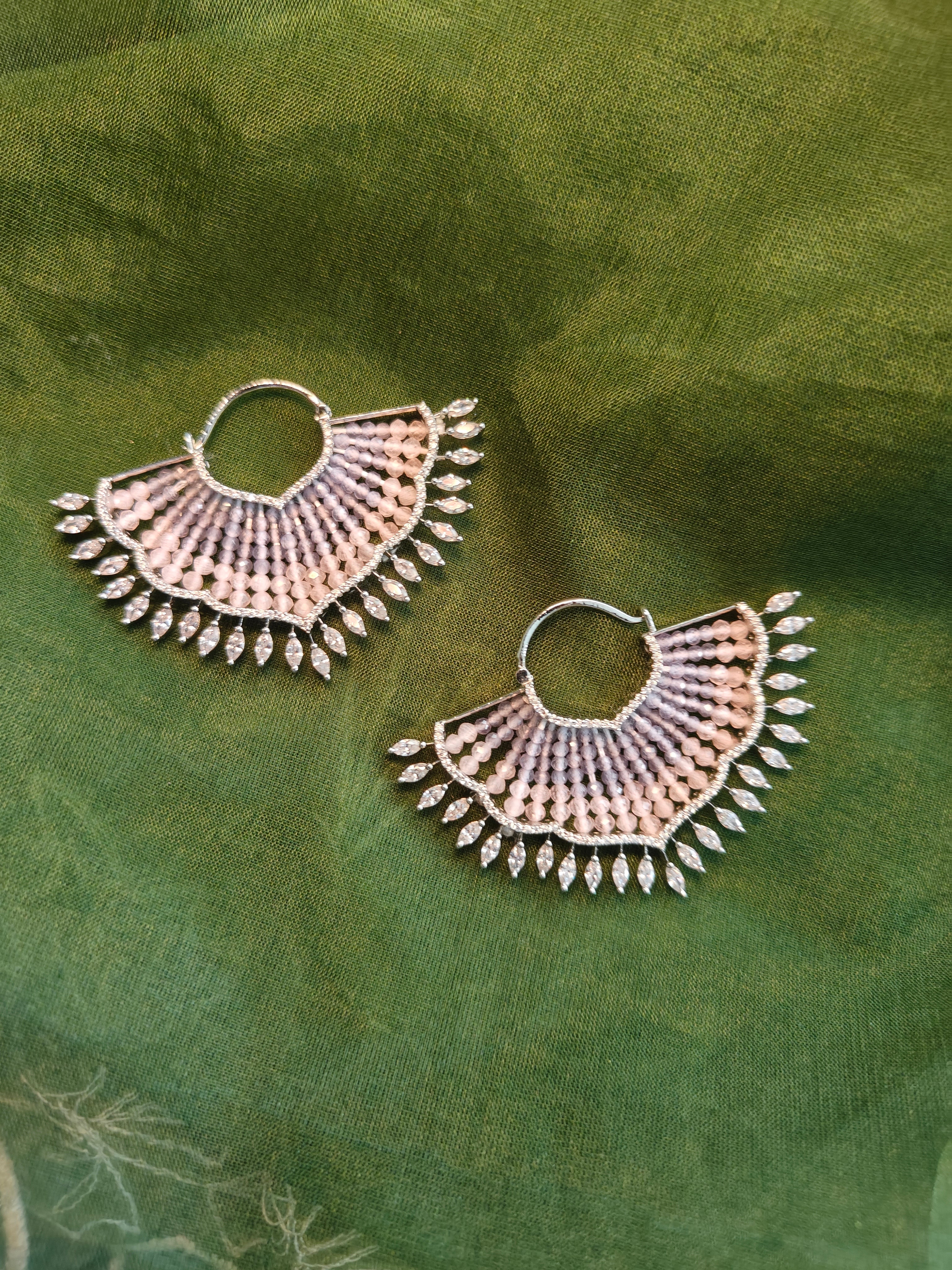 Blush Ombre Fan Hoops