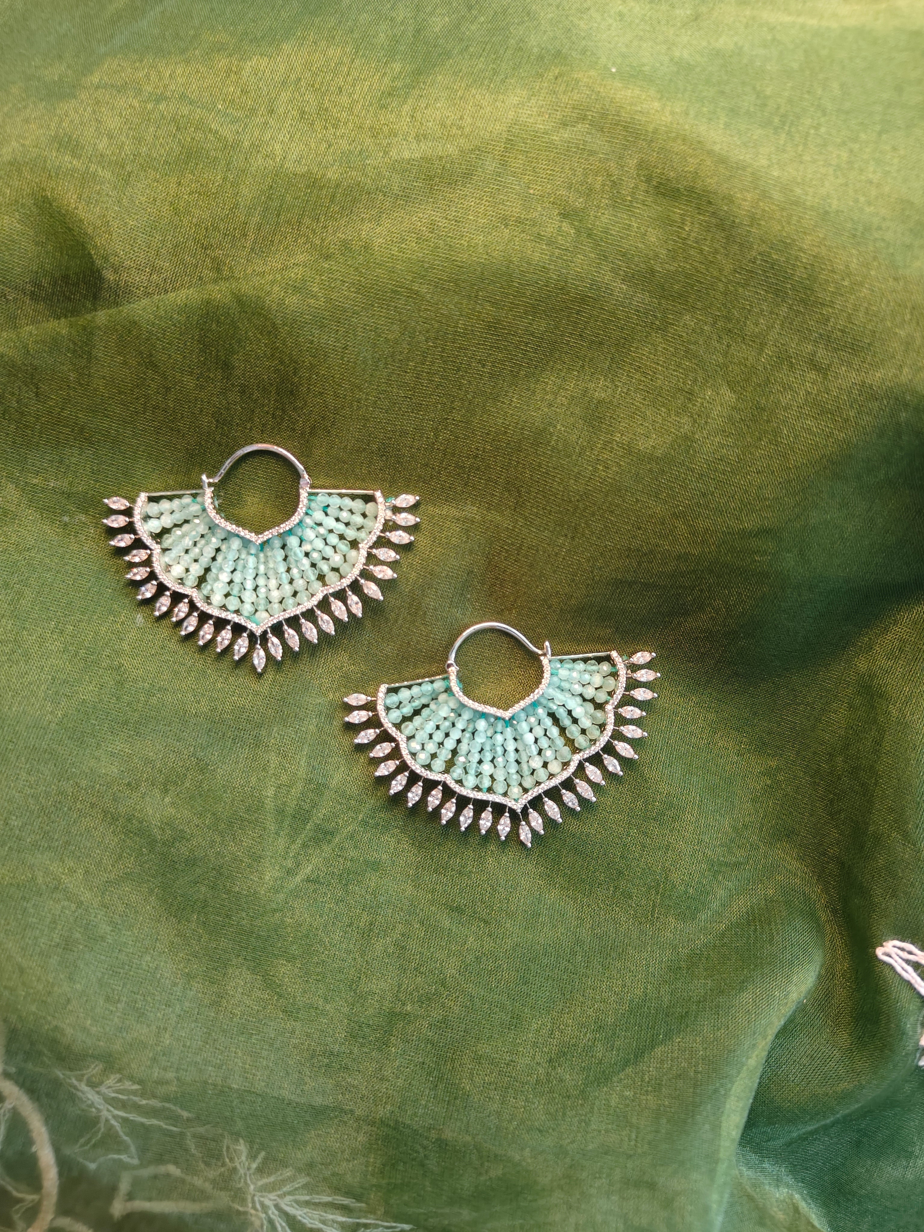 Mint Aura Fan Hoops