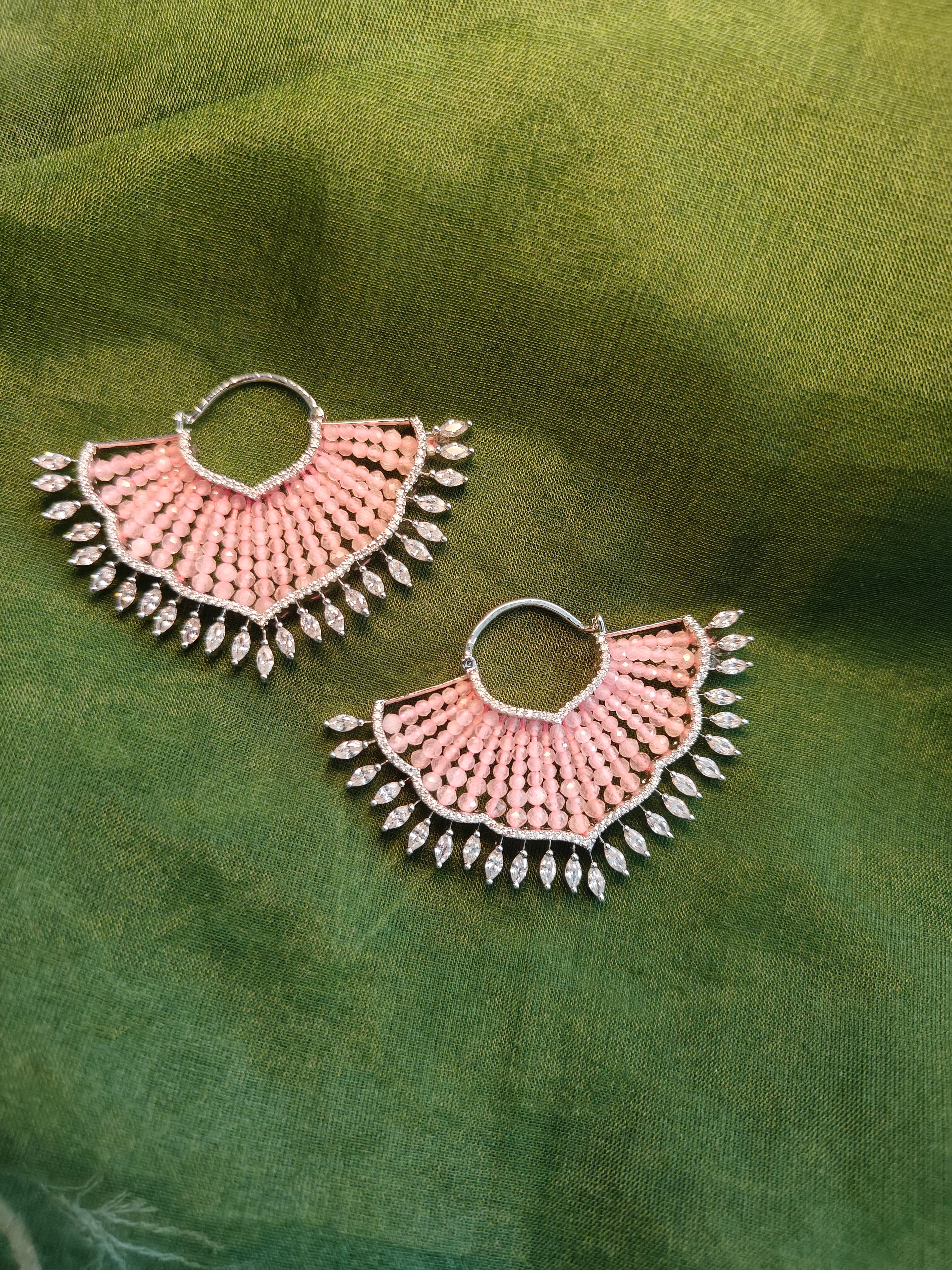 Blush Bloom Fan Earrings