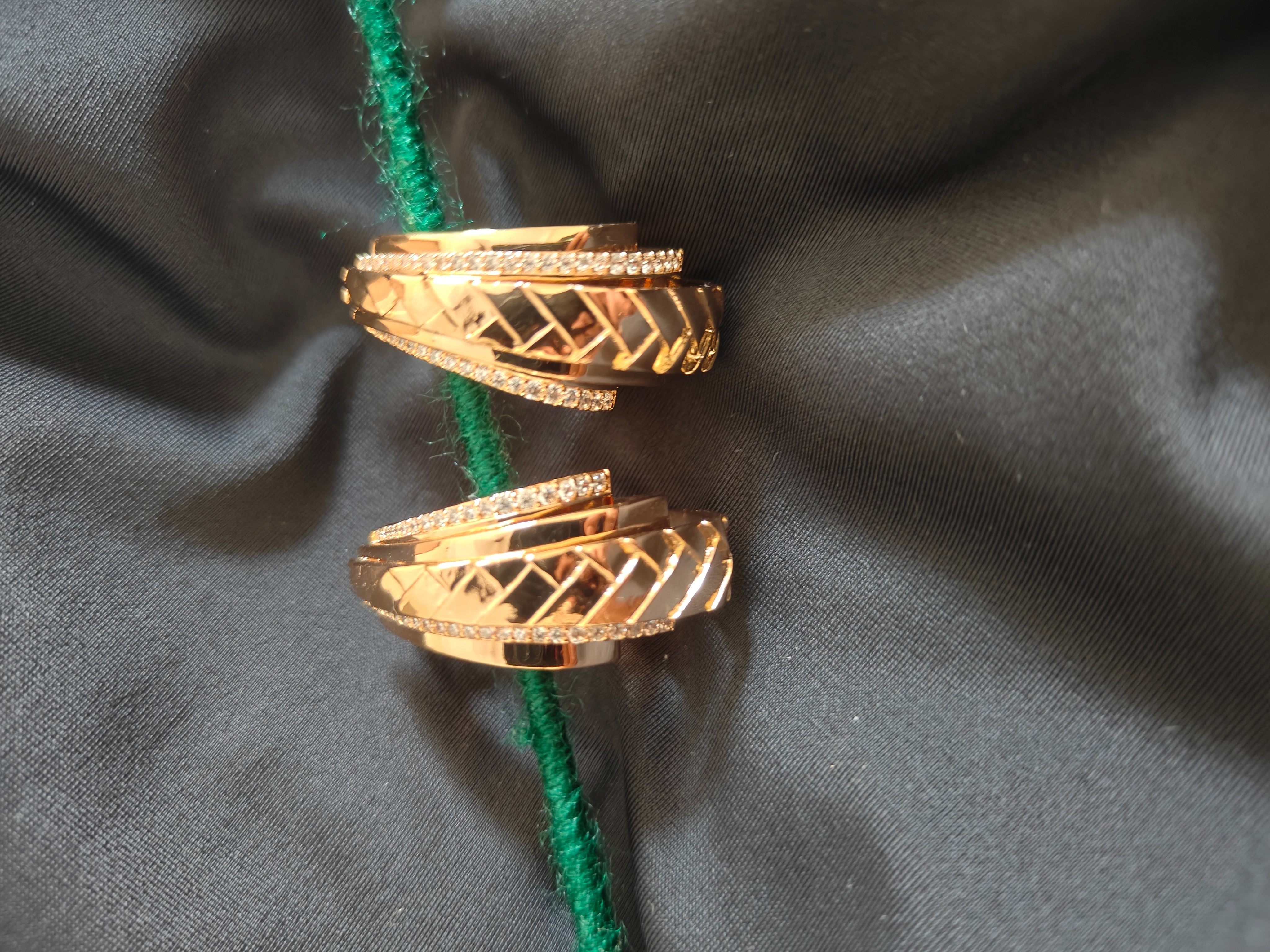 Golden Élan Pavé Band Earrings