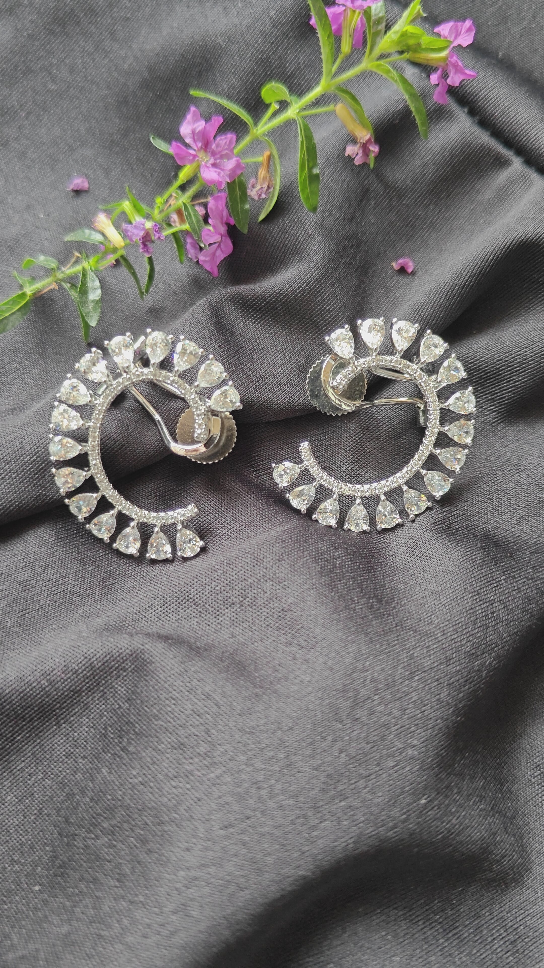 Celeste Halo Crystal Hoops