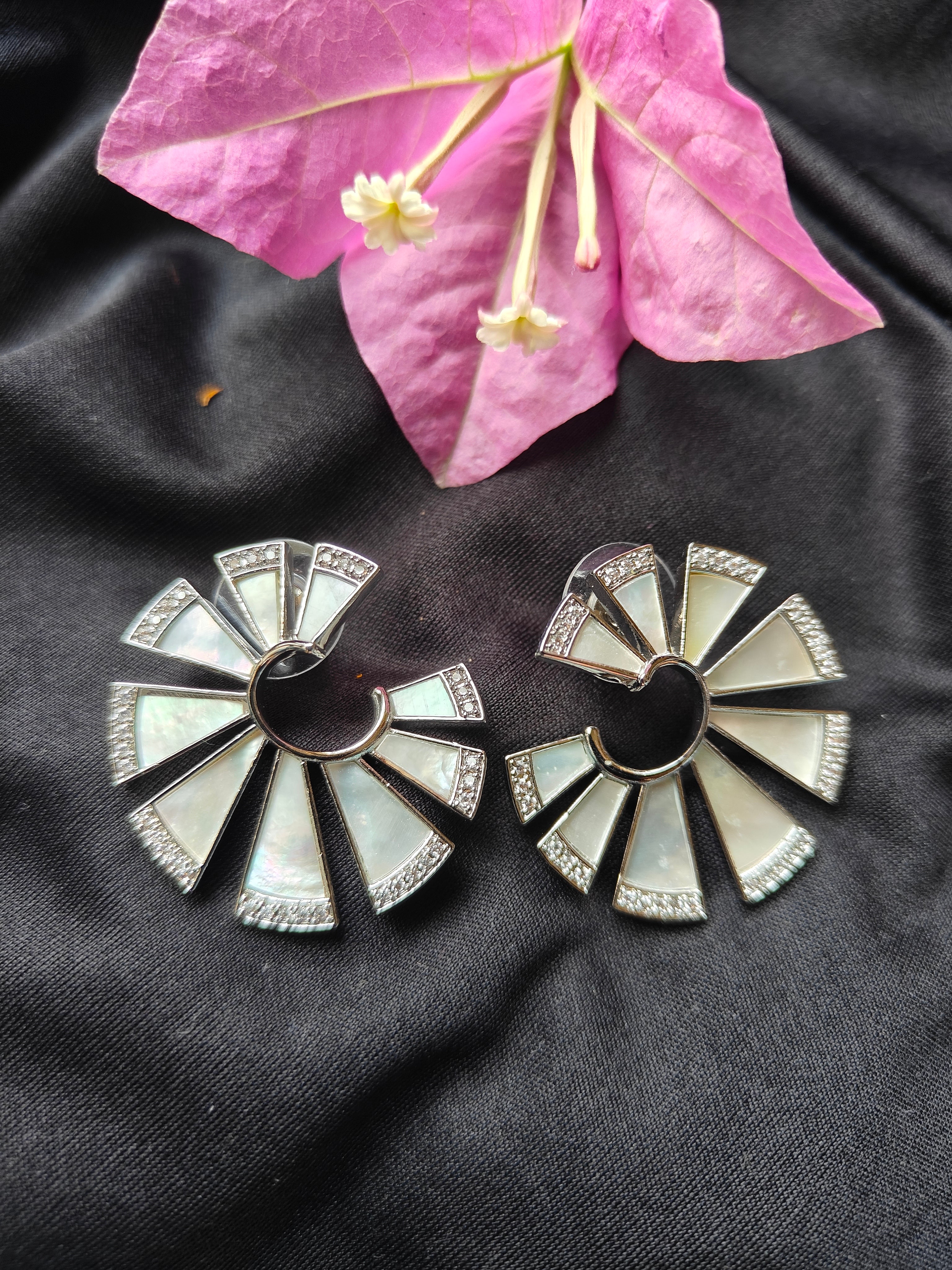 Opaline Fan Hoop Earrings