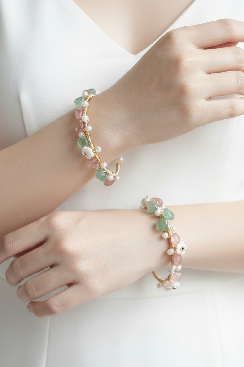 Pearl & stone bracelet