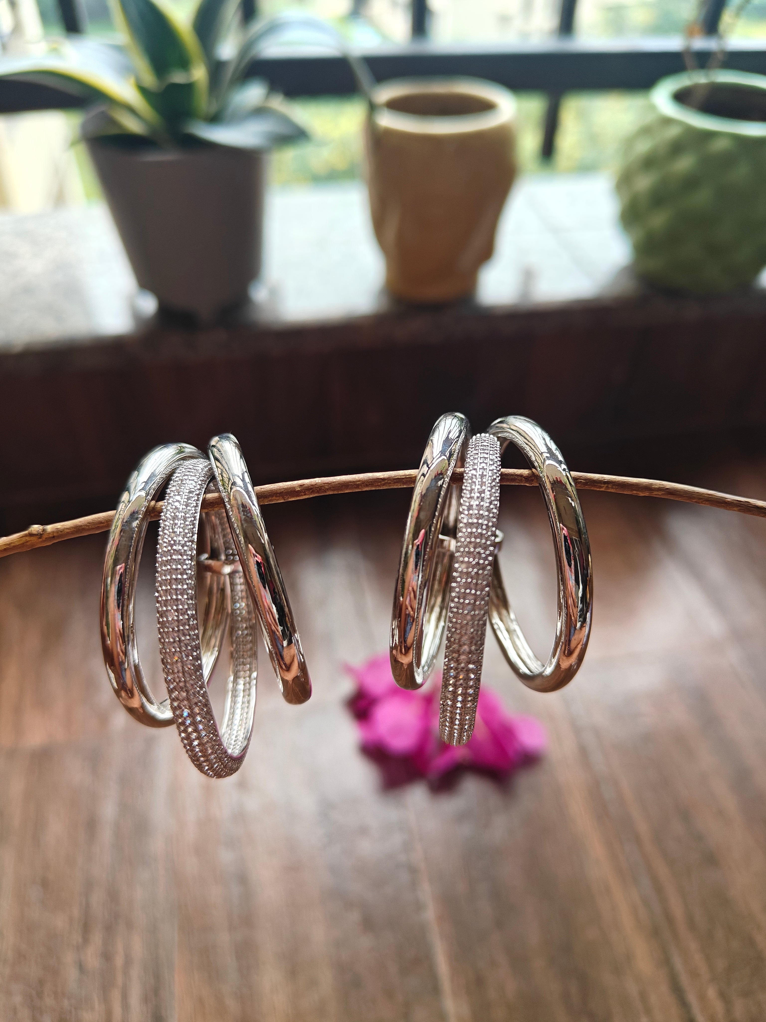Triple Hoop Pavé Statement Earrings