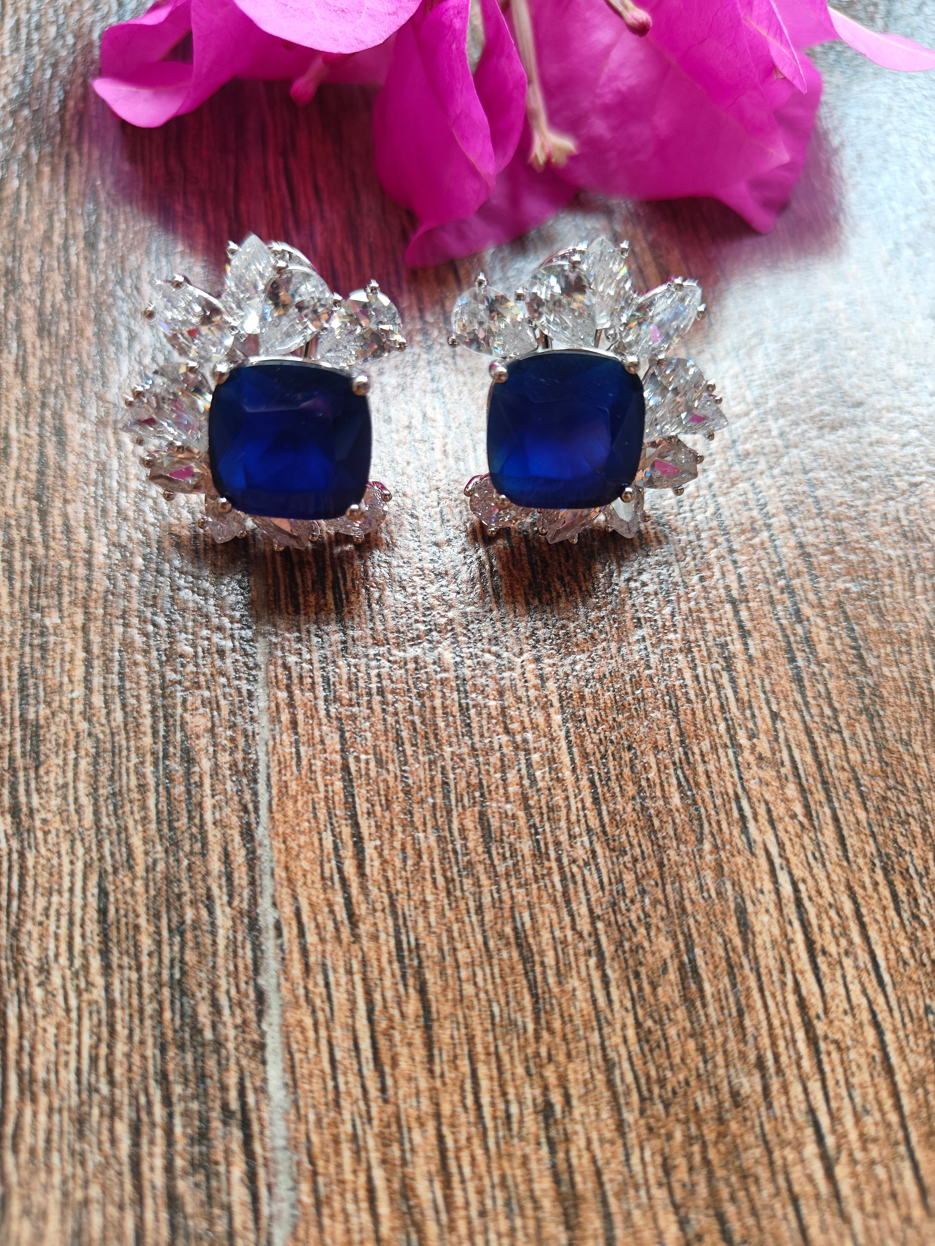 Sapphire Bloom Stud Earrings