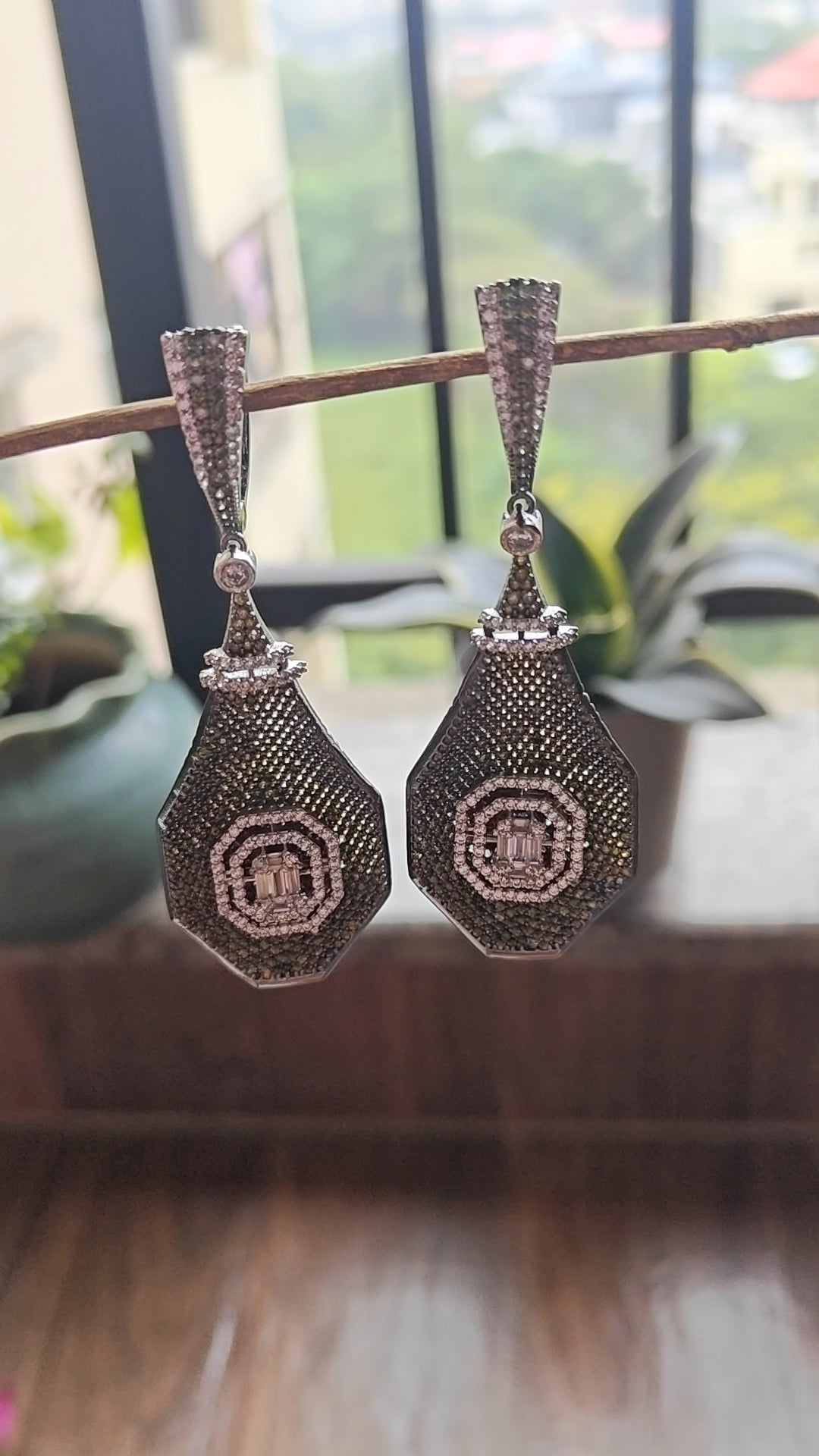 Vintage Noir Statement Drop Earrings