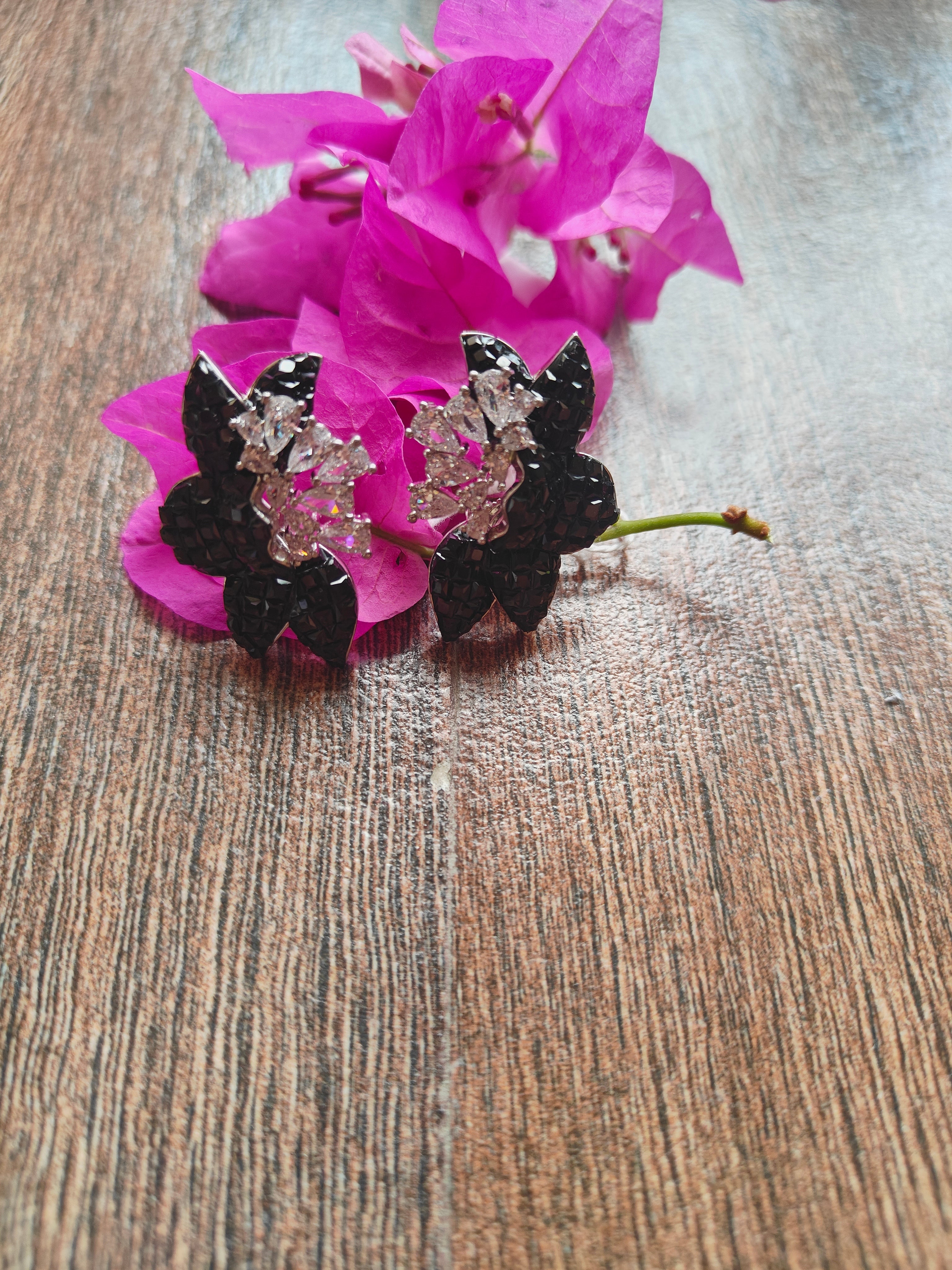 Midnight Bloom Stud Earrings