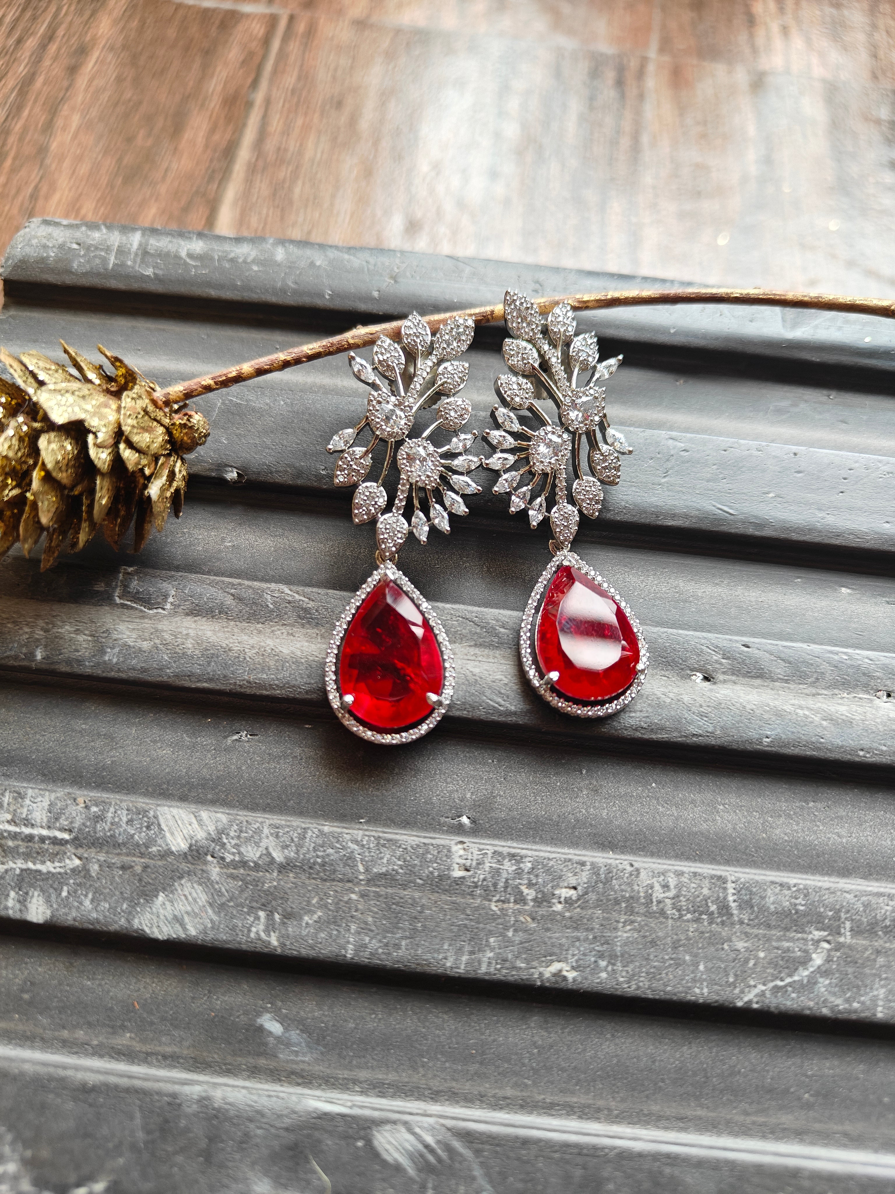 Crimson Royale Drop Earrings