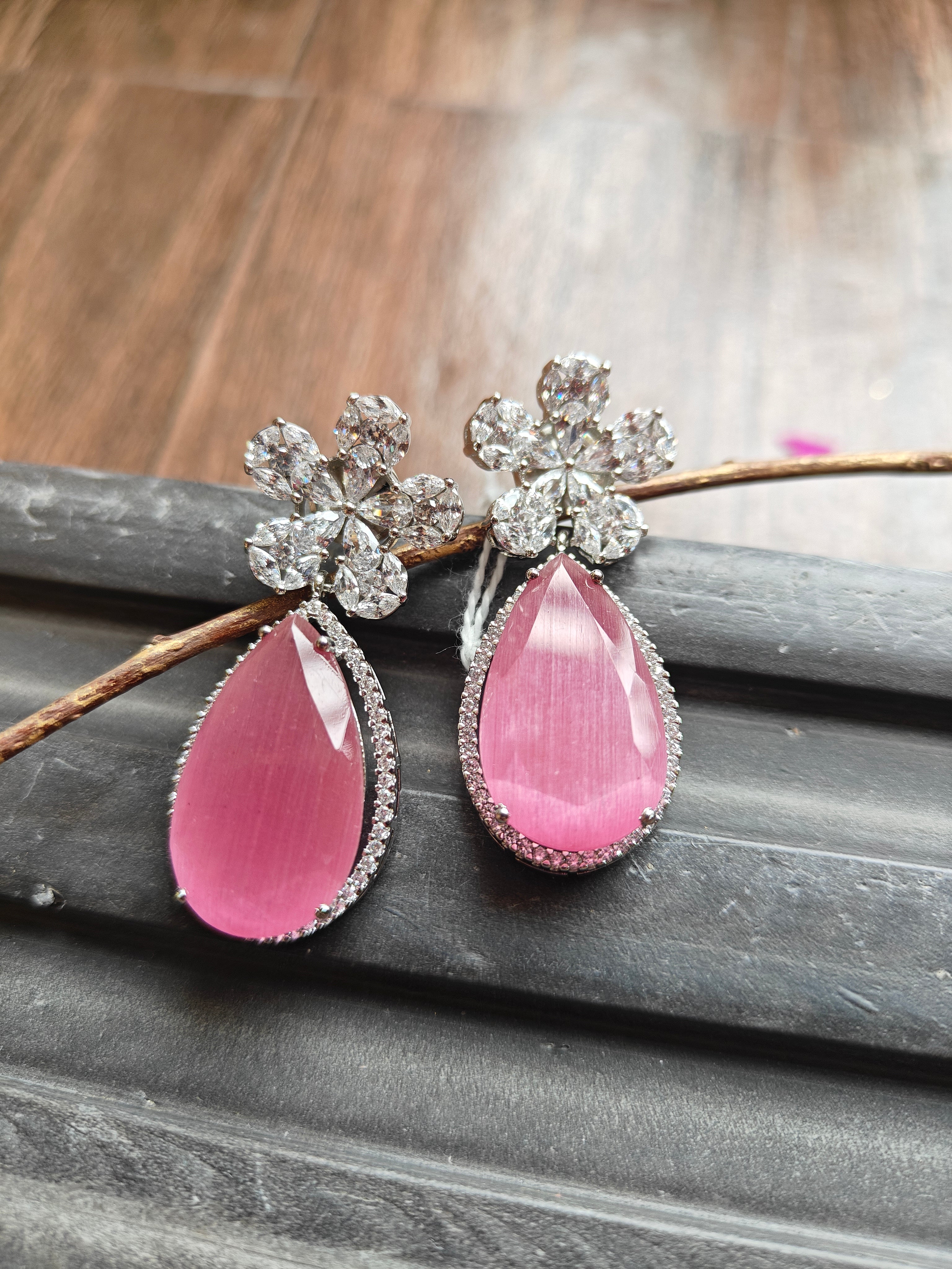 Blush Petal Drop Earrings