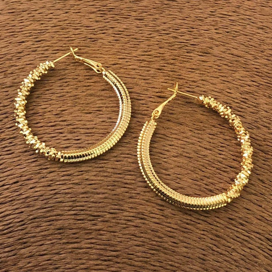 Molten Gold Statement Hoop Earrings