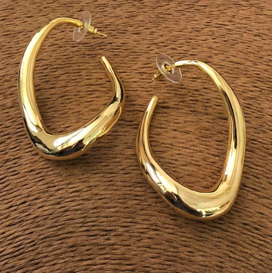 Textured Gold Classic Hoop Earrings