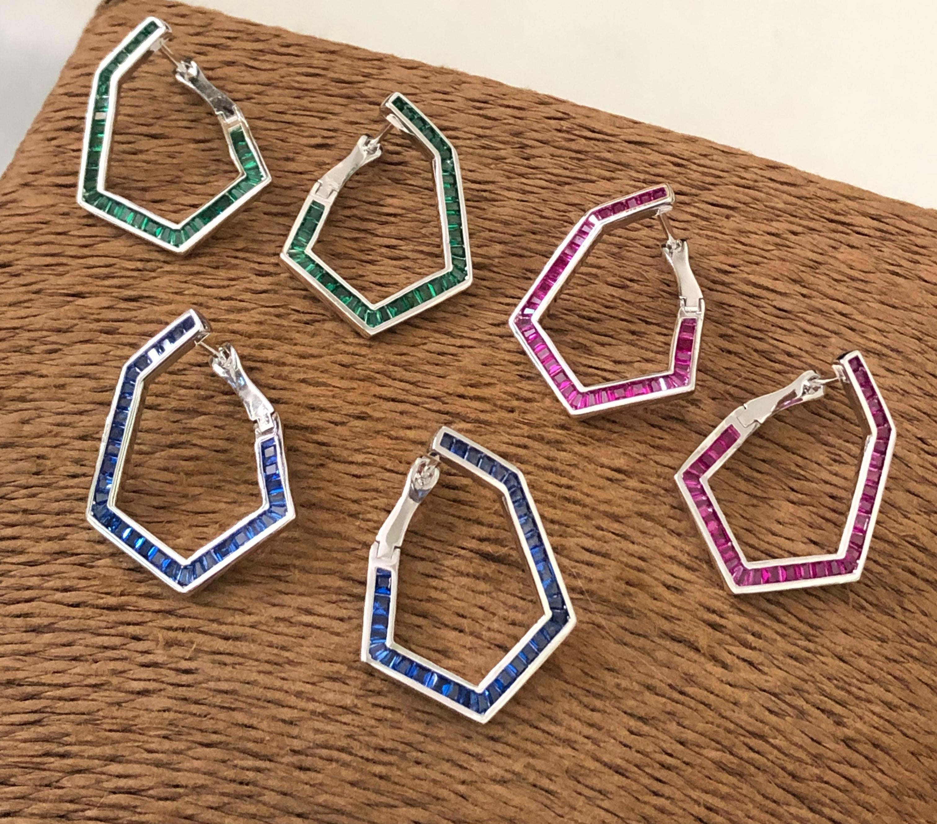 Pearl Glow Enamel Hoop Earrings