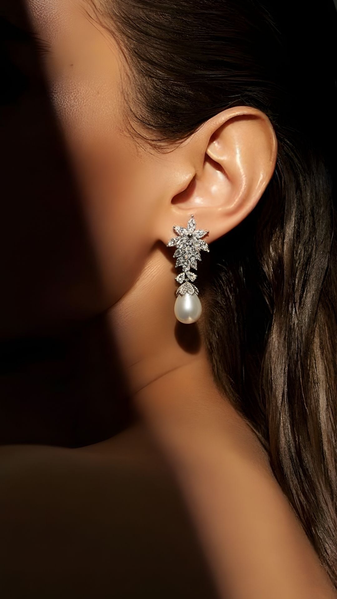 Crystal Crest Silver Hoop Earrings