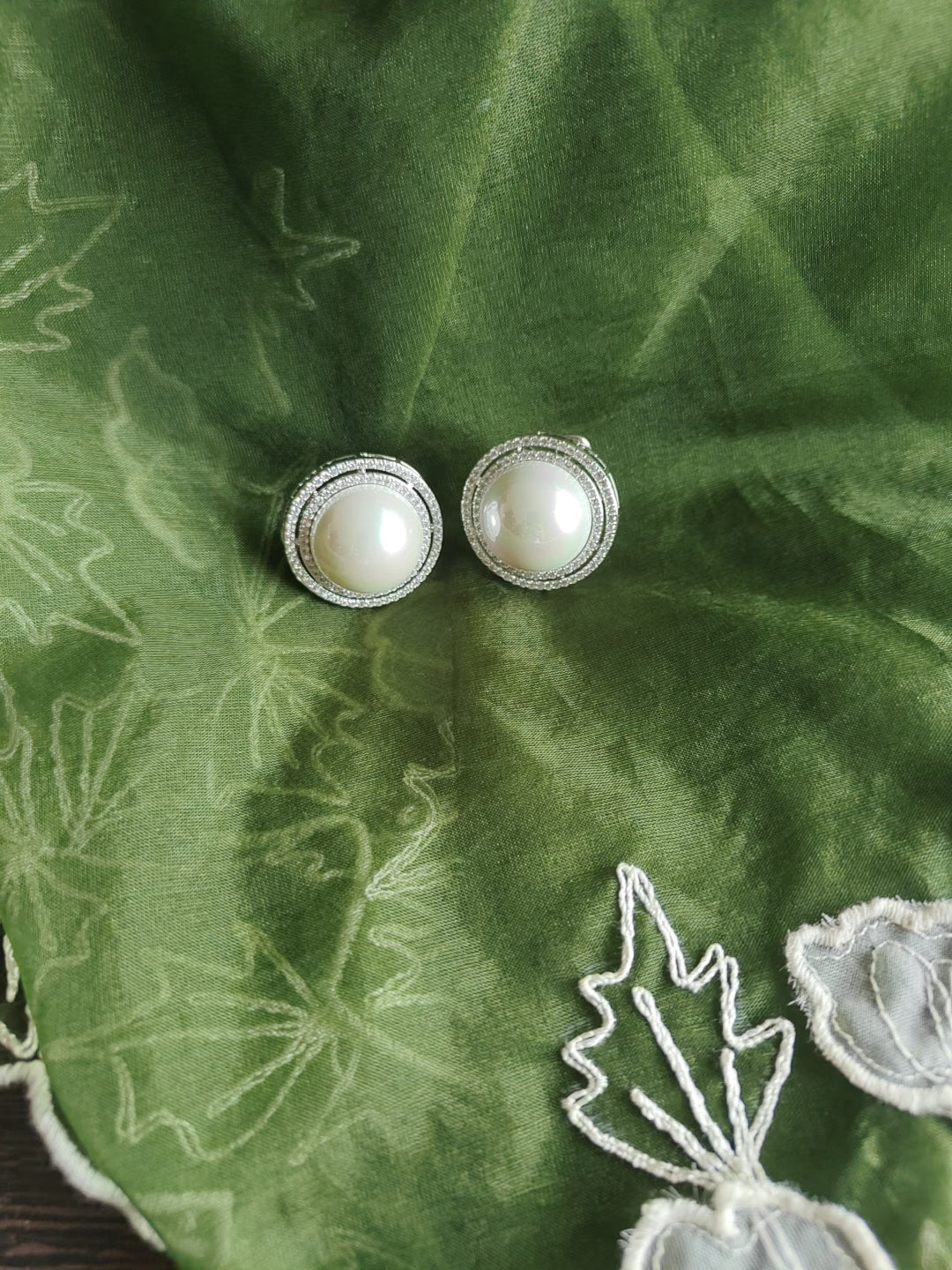 Classic Pearl Halo Stud Earrings