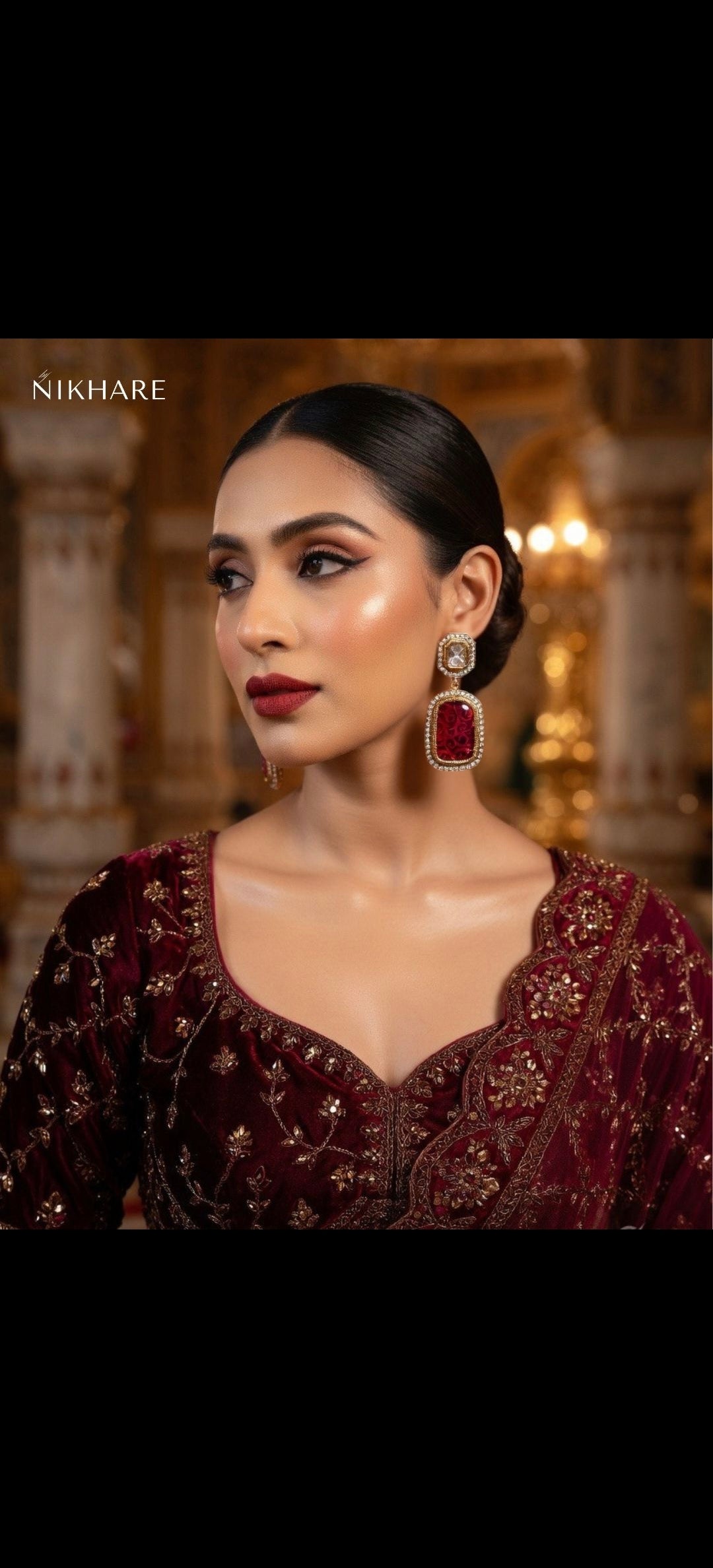 Royal Ruby Statement Earrings – Regal Festive Glam