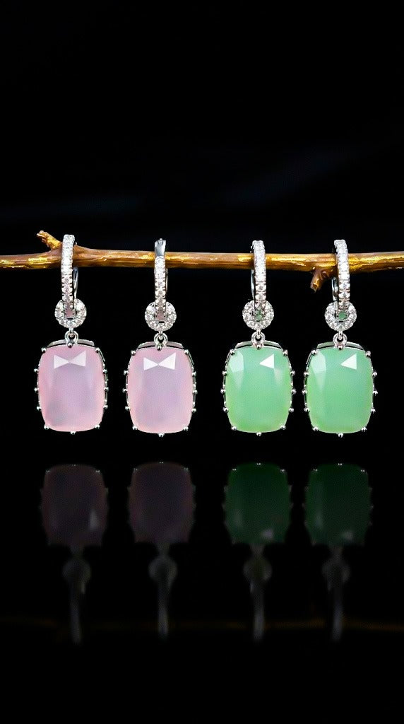 Pastel Radiance Gemstone Drop Earrings