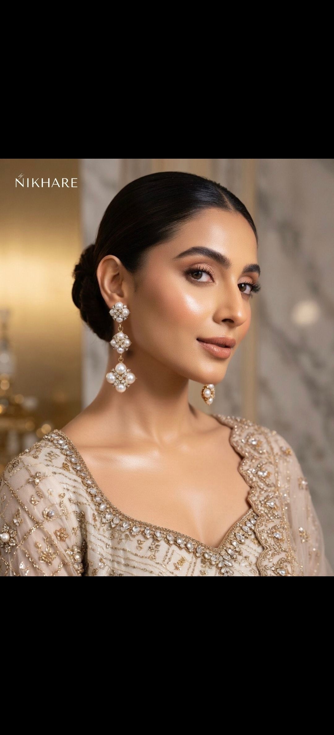 Ethereal Pearl Drop Statement Earrings – Luxe Bridal Elegance