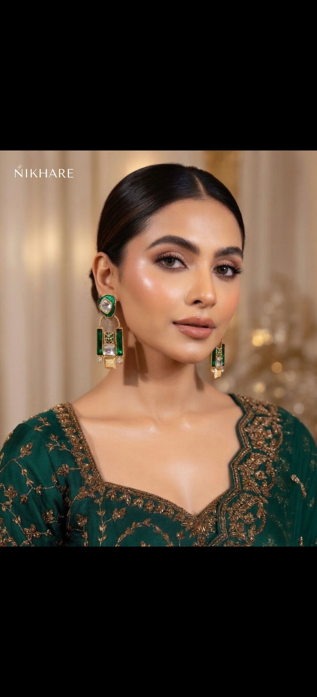 Emerald Royale Statement Earrings – Luxe Heritage Glam